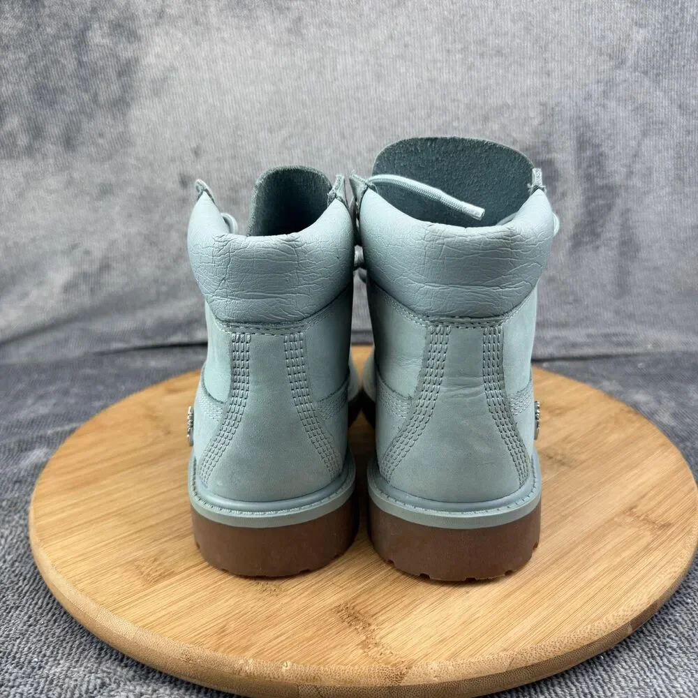 Timberland Nubuck Combat Boots Boys Size 3 Blue Ankle Lace Up Winter A1IHF